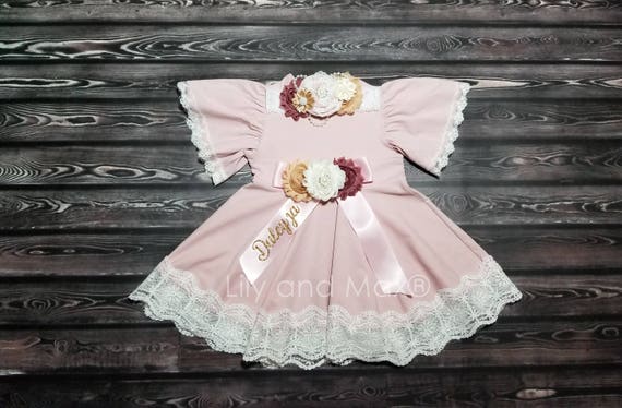 Rustic baby girls dress Rustic shabby 