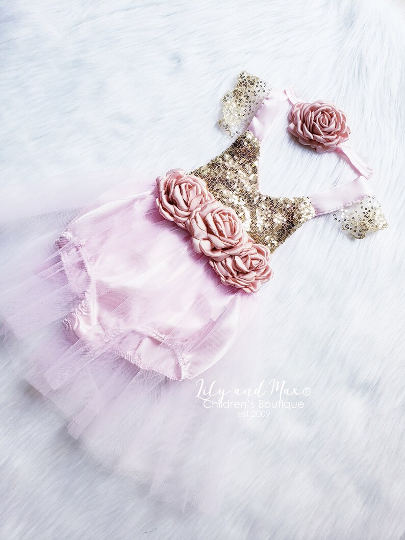 1st birthday baby girls romper Rustic gold sequin birthday Etsy