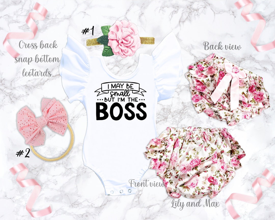 Baby Girl Bloomer Outfit, Newborn and up Rustic Baby Girl Floral