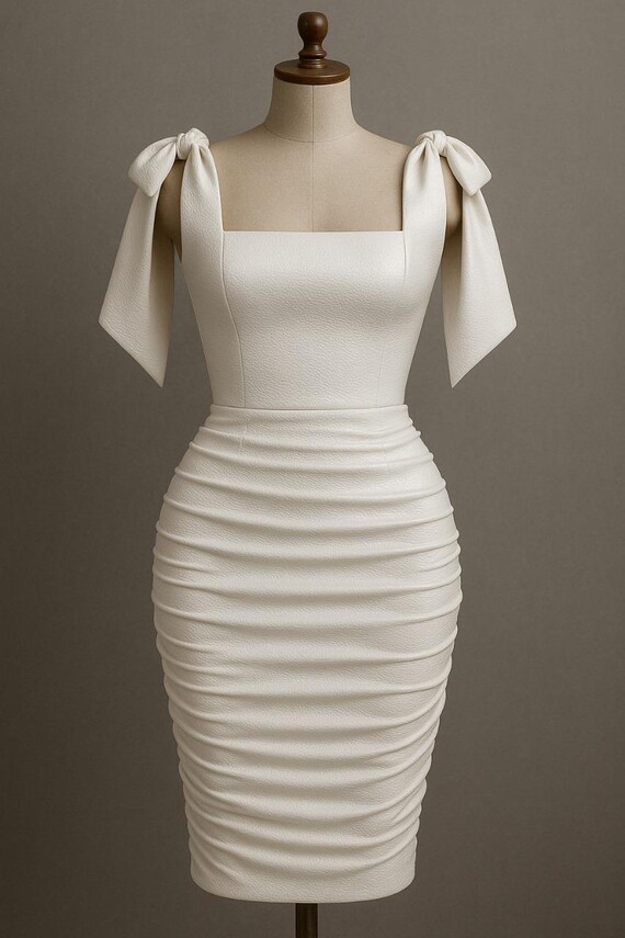 gold glitter prom dress Go Number 97 Faux Leather Mini Dress in White – Impressions Online Boutique