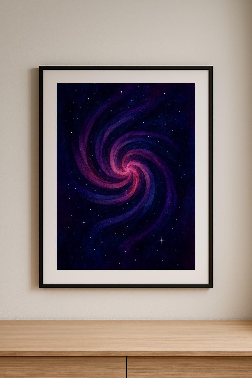 ギャラクシー水彩画ウォールアート、宇宙螺旋プリント、天体宇宙