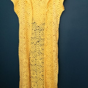 Crochet granny square long beach vest. Summer boho vest. Hippie boho hooded vest. Long crochet hoodie. Beach coverup. Festival clothing.