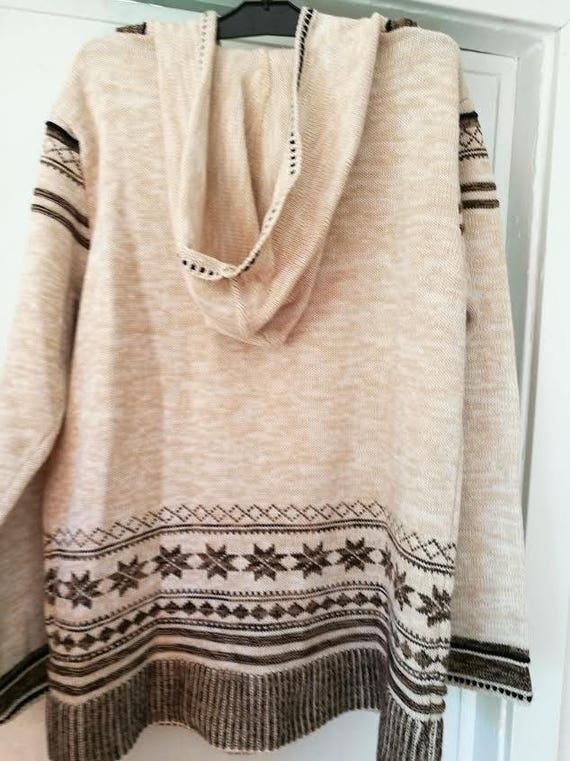 Vintage unisex tribal sweater, ethnic hooded swea… - image 2