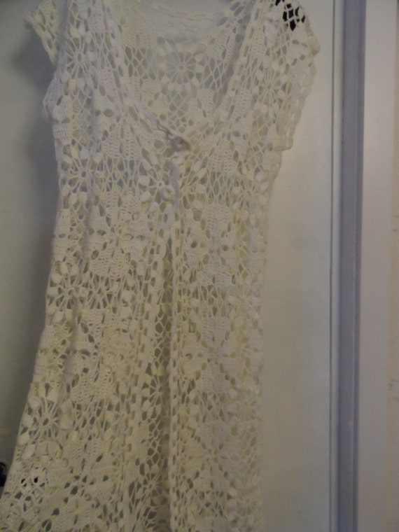 Crochet lace vest. long white vest. maxi vest. boho hippie | Etsy