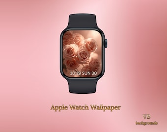 Pink Roses Floral Wallpaper | Blush Rose Apple Watch Face | Elegant Romantic Floral Digital Download