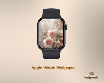 Soft Blush Rose Apple Watch Face | Elegant Romantic Floral Digital Download