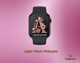 Luxury Pink Floral Letter A – 3D Apple Watch Wallpaper | Blush Monogram,  Digital Watch Face