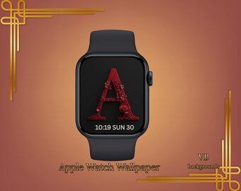 Luxury Letter A Apple Watch Wallpaper Bundle – 3 Elegant Initial Designs (LX60, LX61, LX102) | Instant Download