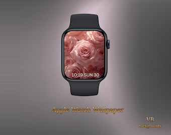 Blush Pink Roses Gold Floral Apple Watch Face |  Romantic Floral Digital Download