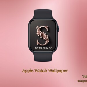 Luxury Carved Floral Letter S Apple Watch Wallpaper | Elegant 3D Sculpted  Initial  Digital Download