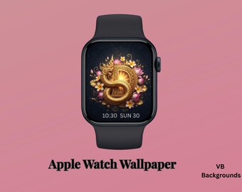 Sacred Gold Naga Letter D Apple Watch Wallpaper | Thai Spiritual Initial (Digital Download)