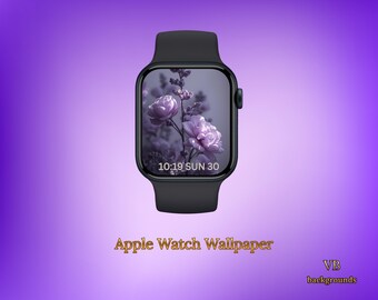 Lavender Floral Apple Watch Wallpaper Bundle | 5 Soft Purple Flower Backgrounds | Moody Watch Face |