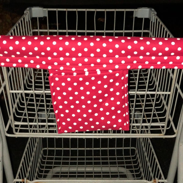 Private Listing for Lisa of 3 Shopping Cart Handle  polka dot, green floral and blue floral Shopping Cart Covers w pocket / Handy Cart Cover