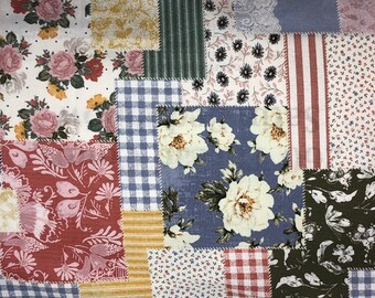 Standard Pillow Case / Queen Pillow Case / Cotton Pillowcase  / Cotton Bedding / Quilt Decor Pillowcase / Country Decor / Quilt Design Look