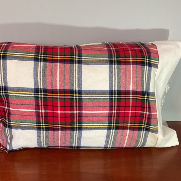 Christmas Pillow Case / Christmas Queen Pillow Case / Christmas Flannel Plaid / Standard Pillow Case / Christmas Pillowcase / Holiday Decor