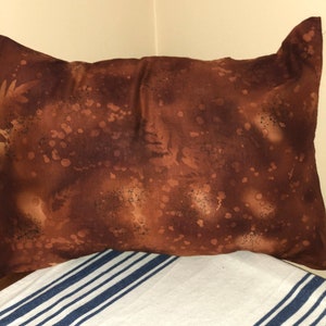 Travel Pillow Case / Toddler Pillowcase / Travel Pillow Cover / Accent Brown Pillow Case / Throw Pillowcase / 12&quot; x 16&quot; Pillowcase