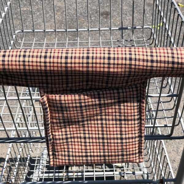 Shopping Cart Handle Cover / Primitive Tan Shopping Cart Cover with Pocket Cart / Handle Shopping Cart Covers with pocket / Handy Cart Cover