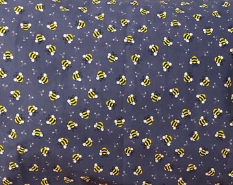 Pillow Case / Standard Pillow Case / Queen Pillow Case / Pillowcase / Bee Blue Floral Pillowcase / Pillow Case Cover / Handmade Pillow Case