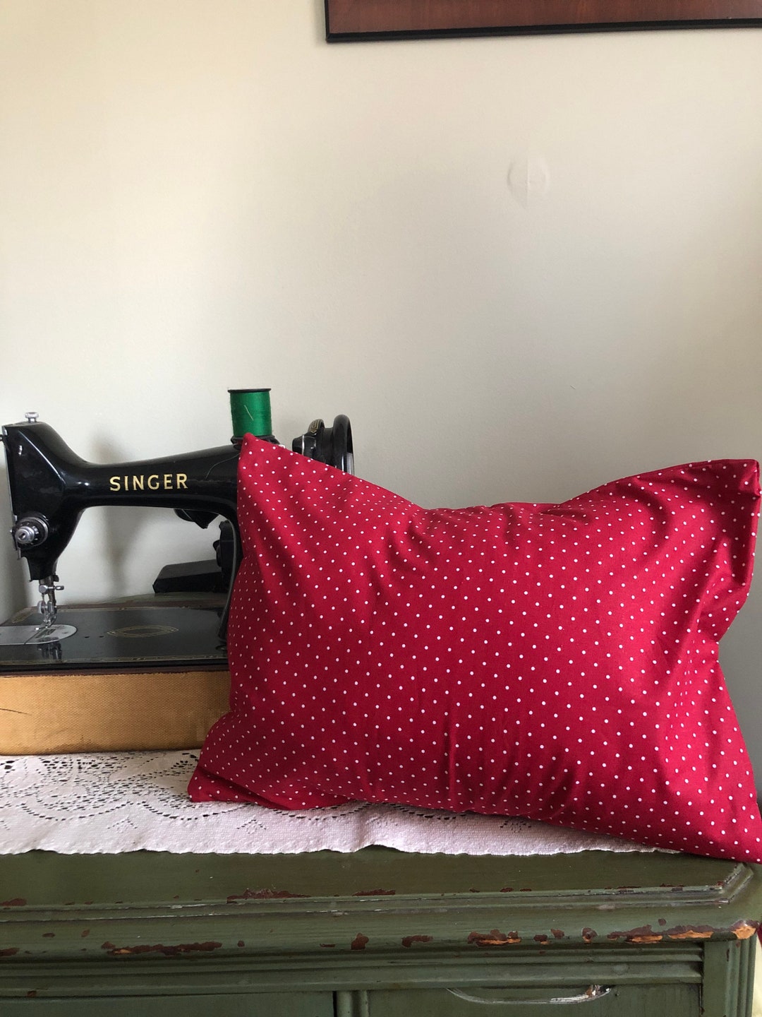 Travel Pillow Case Accent Pillow Case Red Polka Dot Travel Etsy