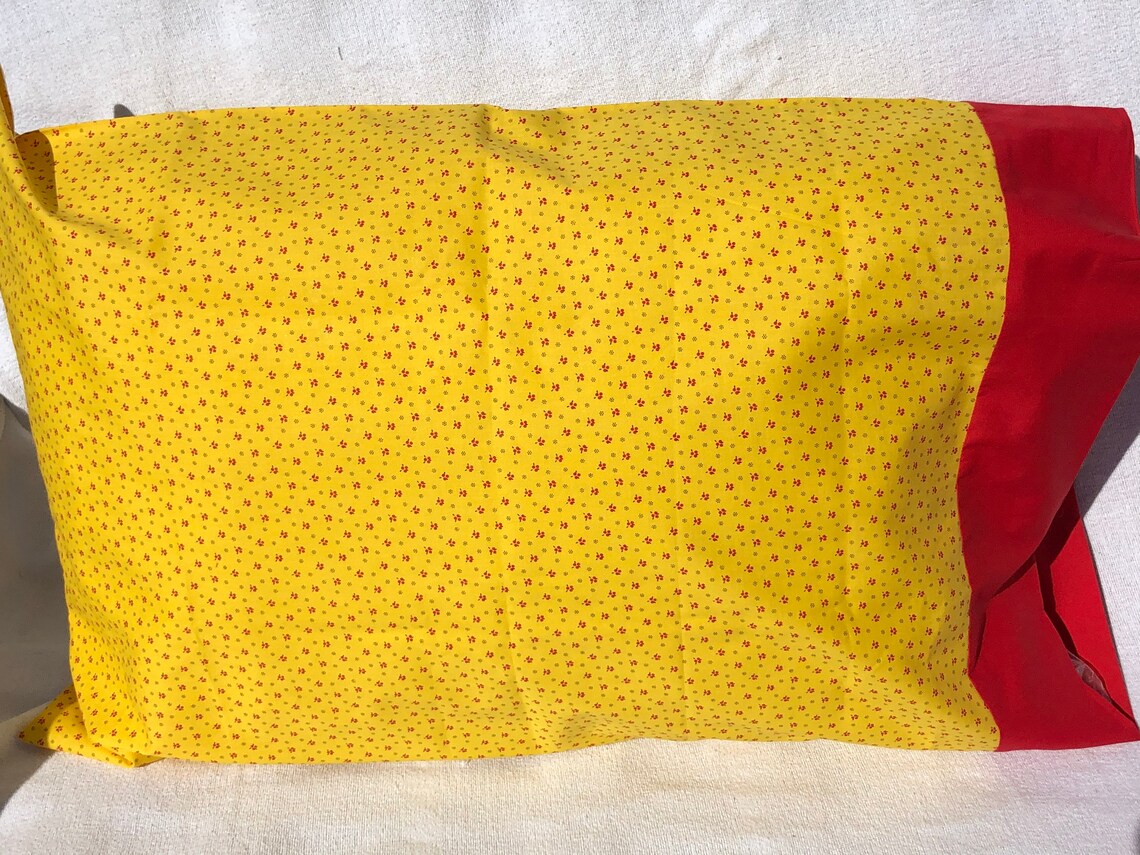 Pillow Cases Standard Queen Cotton Pillowcase Yellow Floral | Etsy