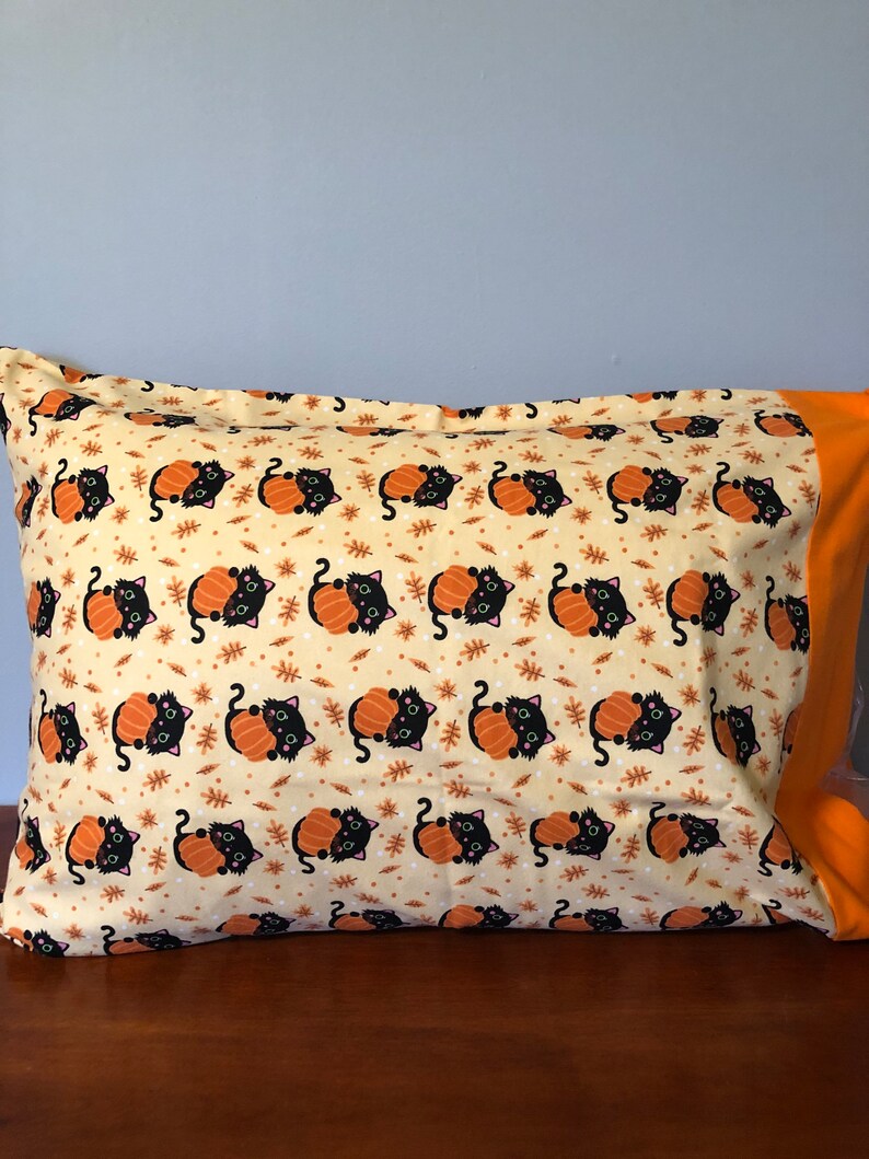 Standard Pillow Cases Queen Pillow Case Fall Cats Flannel Etsy