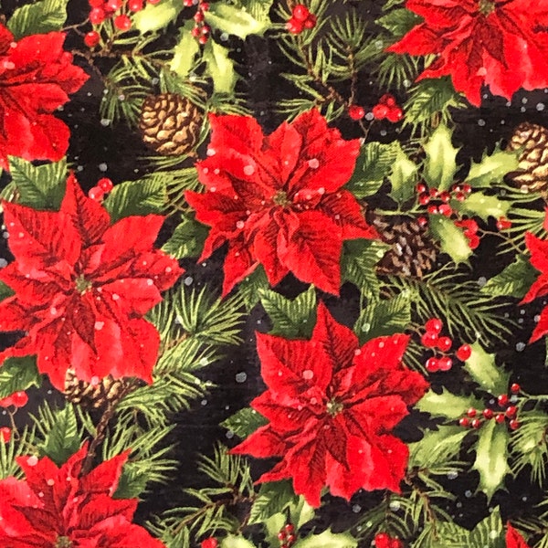 Christmas Pillowcase / Christmas Poinsettia / Christmas Standard Pillow Case / Christmas Pillowcase / Pillow Case for Bed 