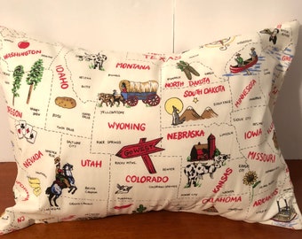 Travel Pillow Case / Toddler Pillowcase / Travel Pillow Cover / Accent Road Trip Pillow Case / Throw Pillowcase / 12" x 16" Pillowcase