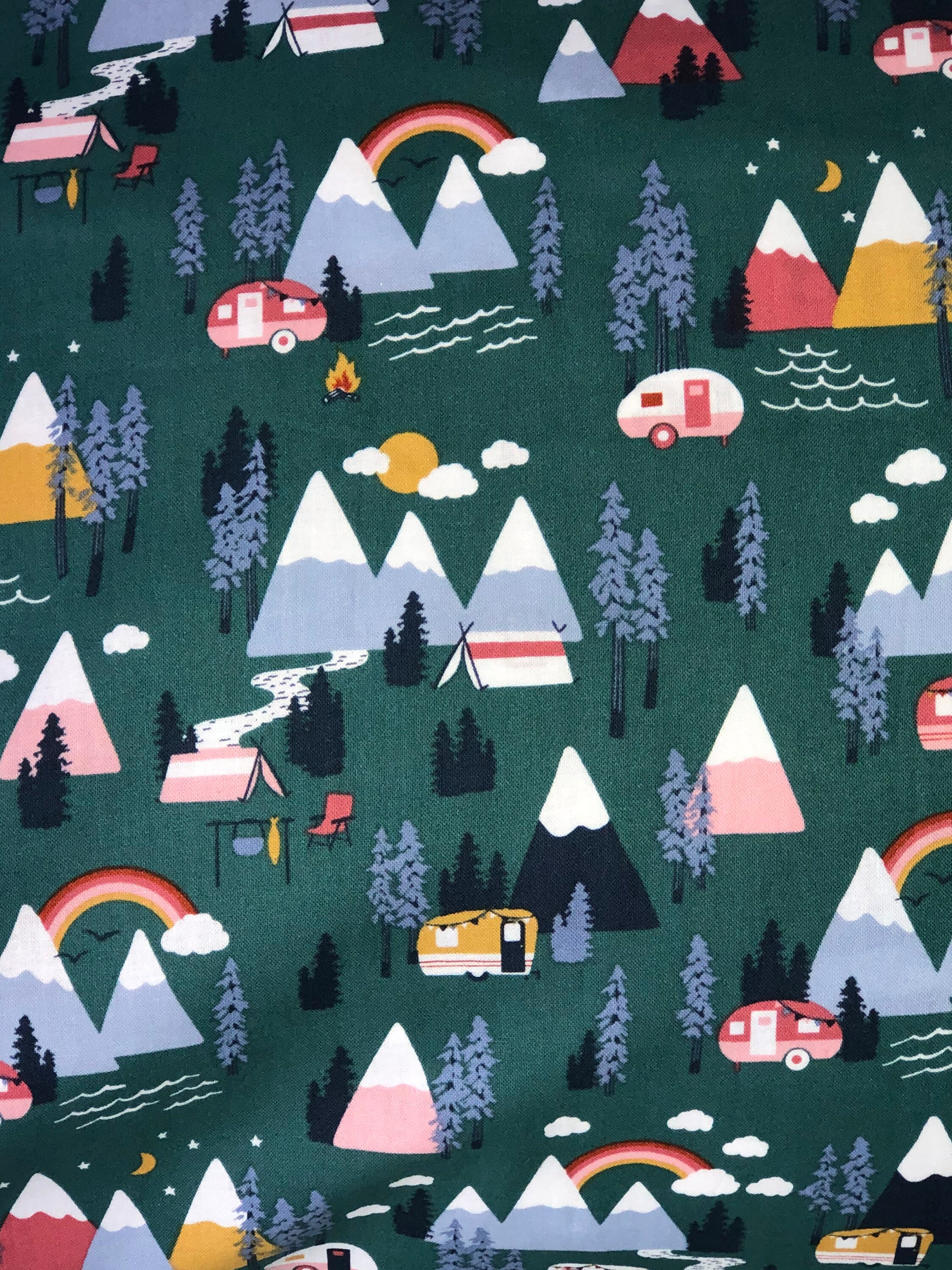 Camping Pillow Cases Standard Queen All Cotton Camper Wooded Etsy