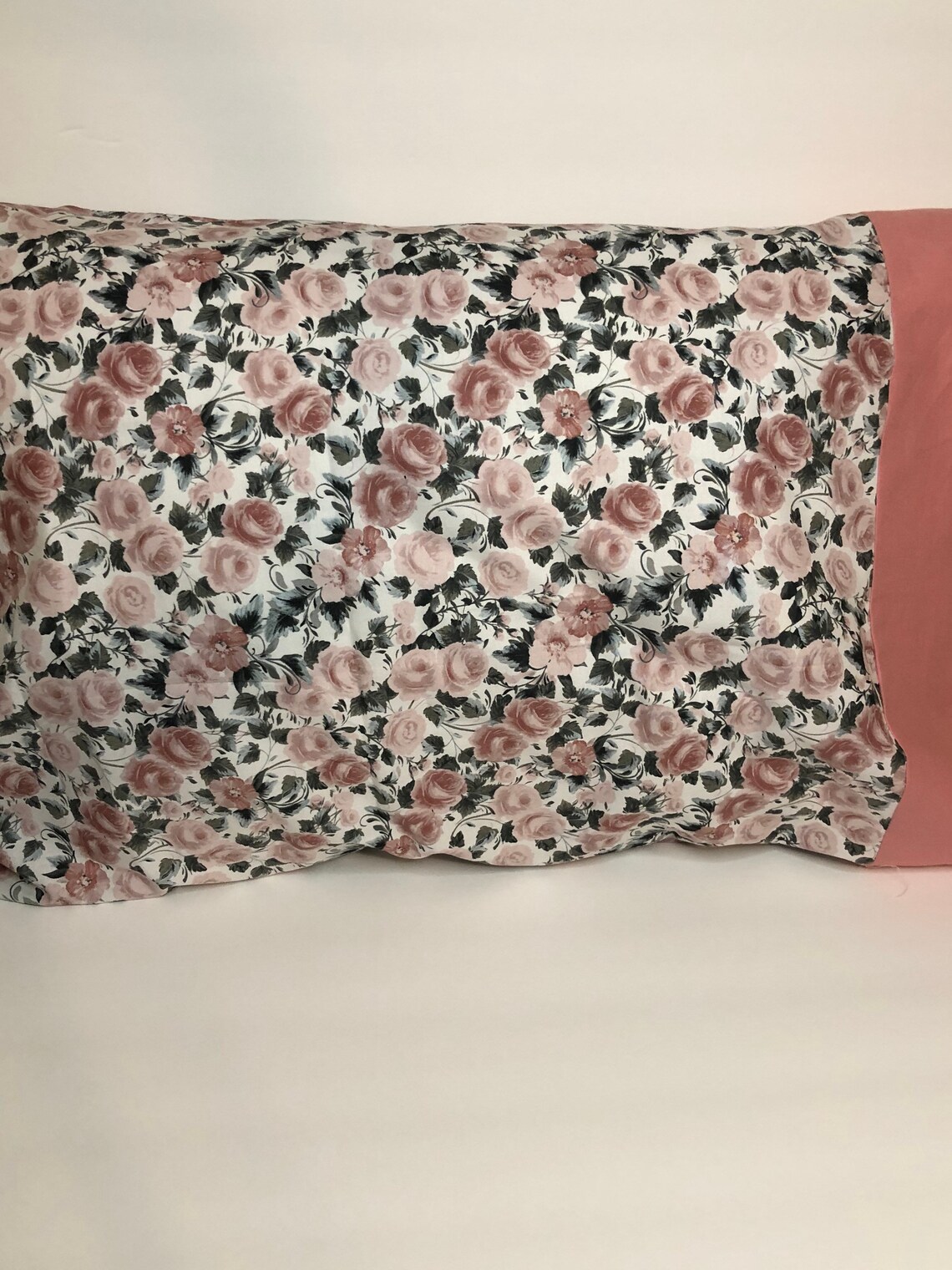 Standard Pillow Case Queen Pillowcase Pink Rose Pillow Case Etsy