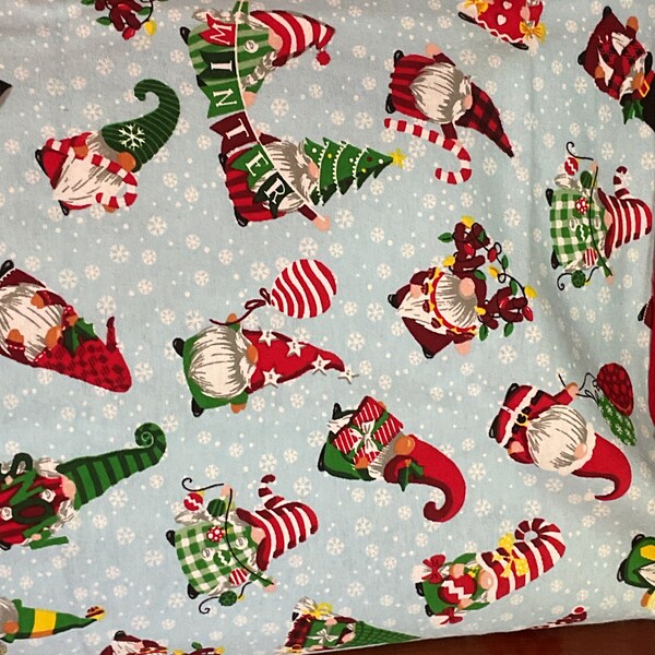 Christmas Gnome Pillow Case / Standard Pillow Case / Christmas Queen Pillow Case / Christmas Gnome / Flannel Pillowcase / Christmas Décor