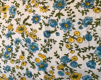 Pillow Case / Standard Pillow Case / Queen Pillow Case / Pillowcase / Blue Floral Pillowcase / Pillow Case Cover / Handmade Pillow Case