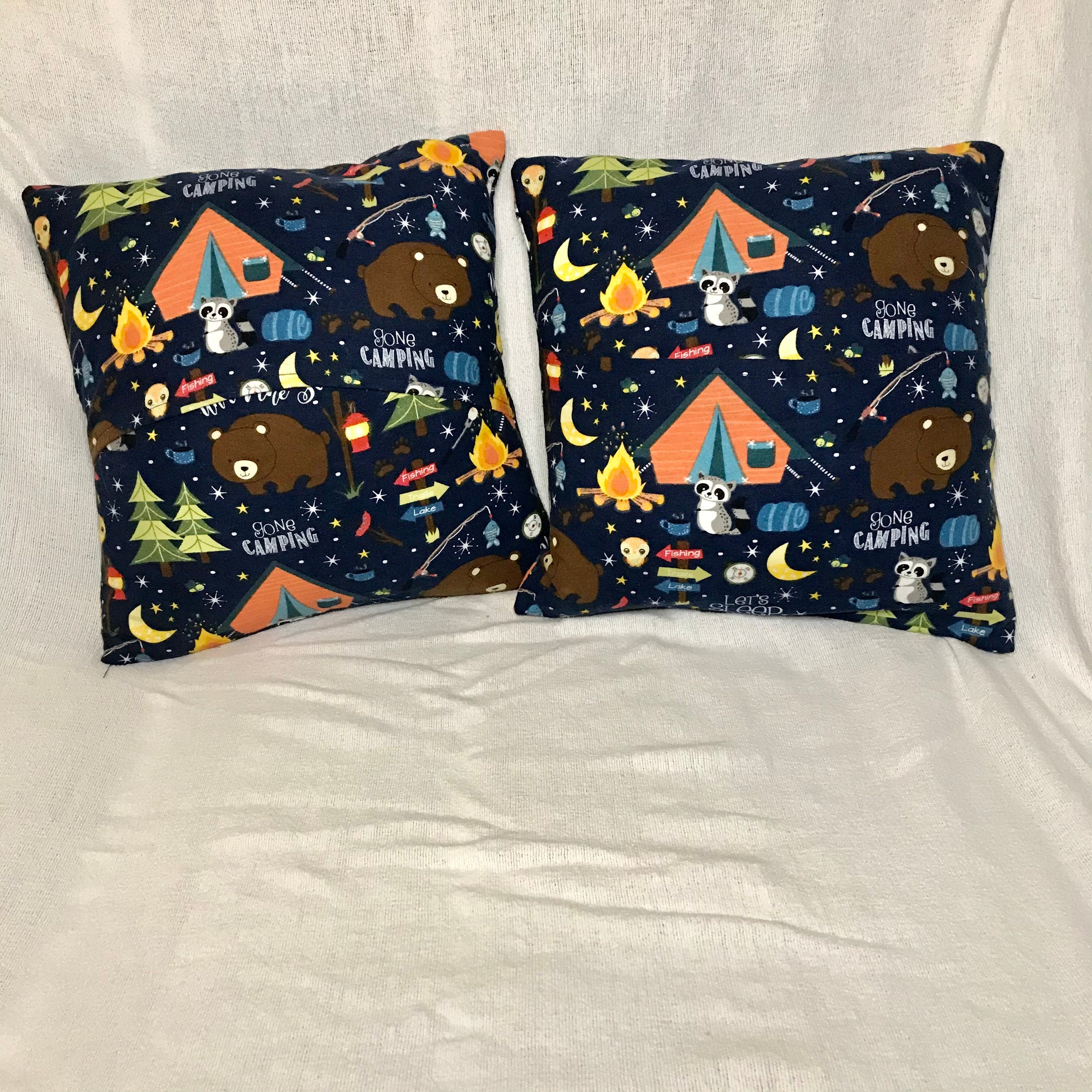 Throw Pillowcase 14x14 Two Camping Throw Pillow Covers Etsy