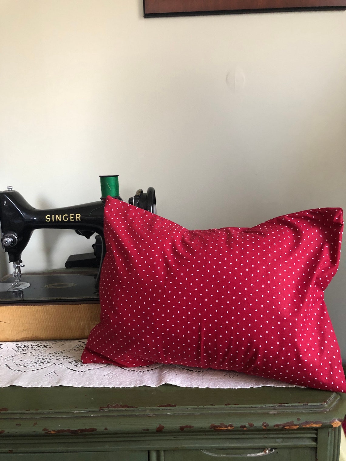 Travel Pillow Case Accent Pillow Case Red Polka Dot Travel Etsy