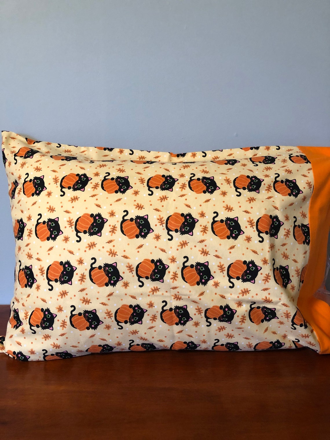 Standard Pillow Cases Queen Pillow Case Fall Cats Flannel Etsy