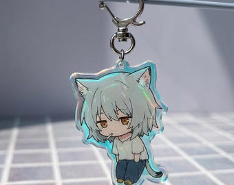 Sleutelhanger geïnspireerd op Chainsmoker Cat Yaniko - Cadeau voor animefans