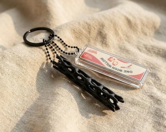 Obsession One wish Willow Keychain Charm with Prop Replica,  Horror Movie Fan Gift