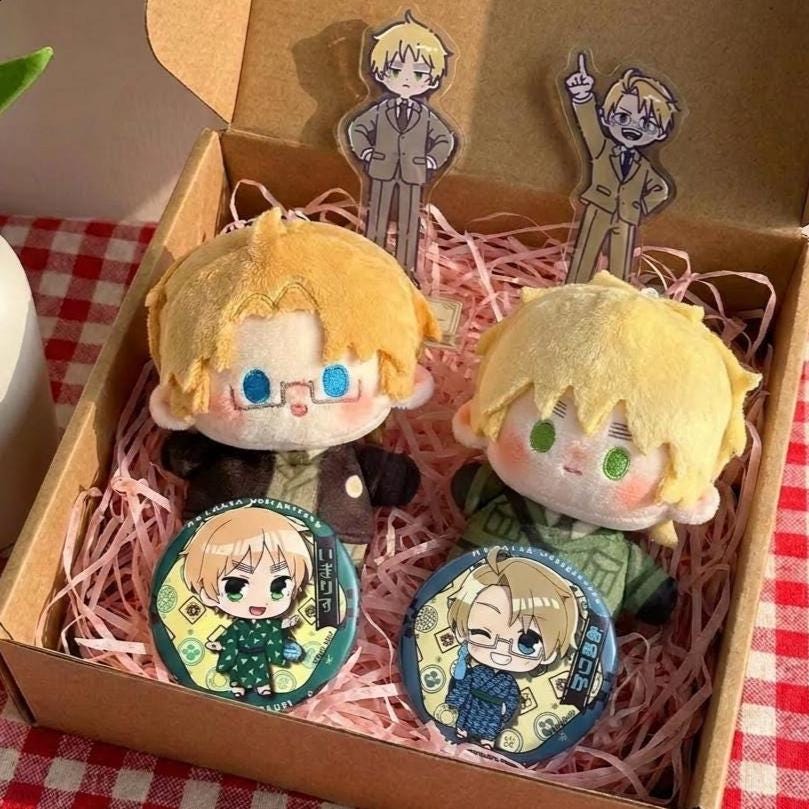 【8/14まで】もちたりあ ぬいぐるみキーホルダー アメリカ イギリス カナダ Hetalia Plush America - Etsy
