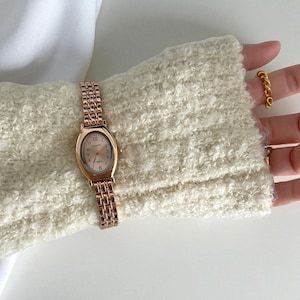 Rose Gold Bracelet Watch: Crystal Heart, Elegant Women&#39;s Jewelry