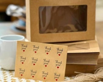 Paquete de 30 cajas marrones para dulces de panadería con ventana transparente: cajas de regalo kraft de 23 x 15 x 7,6 cm para galletas, fresas, cupcakes, pasteles y repostería.