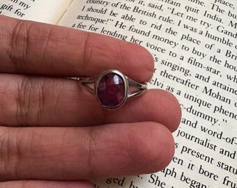 Pink Ruby Sterling Silver Ring | Adjustable Gemstone Jewelry