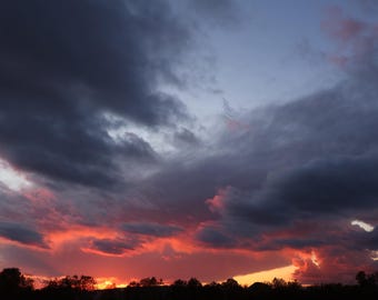 Dramatic Sky Photography, Stormy Sunset Digital Print, Moody Sky Wall Art, Landscape Photography, Dynamic Home Decor