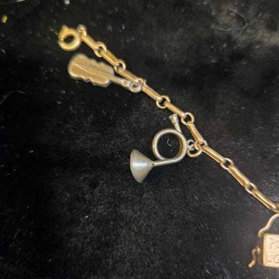 Antique 12k music charm bracelet View 6