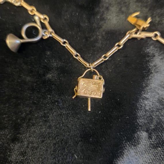 Antique 12k music charm bracelet View 5