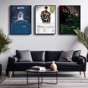 Set of 3 Custom Album Posters | Personalised Room Décor | Request Any Album | Aesthetic Music Print Art | Custom Music Poster | Album Art