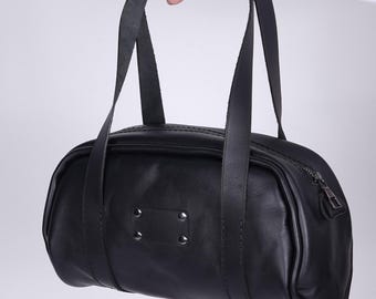 Handmade Full Grain Leather Tote Bag | Zipper Pocket Crossbody