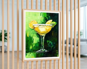 Margarita Cocktail Painting: Citrus Bar Cart Art (Digital Download)