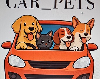 CAR_PETS Digital wall art/humour poster/hilarious pet and car wordplay/printable poster/clever word for pet lovers and car enthusiasts