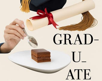 GRADUATION PUN ART- GRAD_U_ATE print/funny grad gift, humorous wordplay digital download for graduates