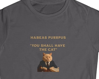 Camiseta de gato Habeas Purrus: divertida camiseta de chiste latino de abogado