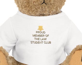Law Student Plush Toy with T-Shirt: Legal Club Stuffed Animal